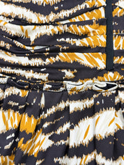 D&G Dolce & Gabbana 2000s Tiger Print Ruched Strapless Mini Dress - S