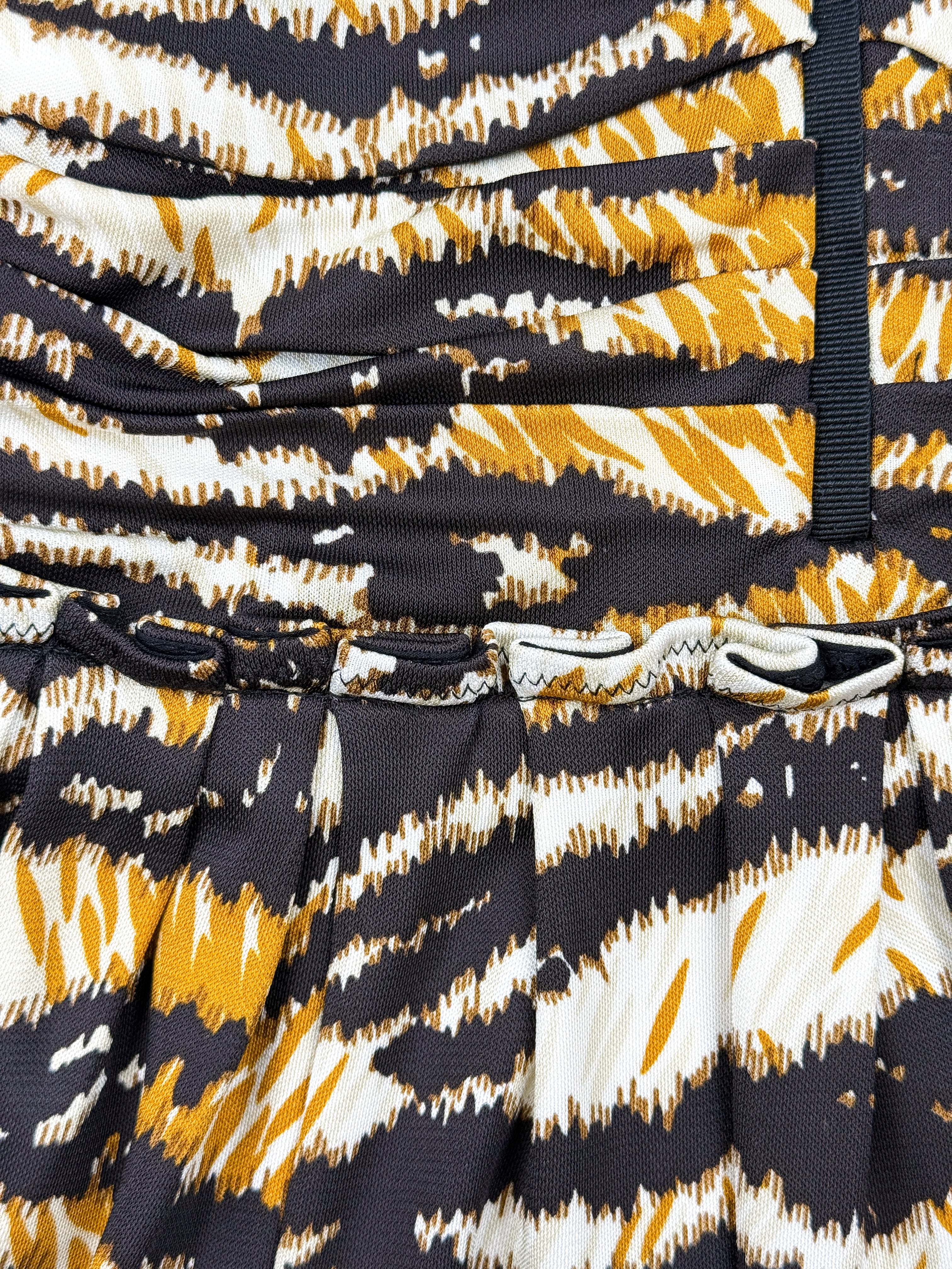 D&G Dolce & Gabbana 2000s Tiger Print Ruched Strapless Mini Dress - S