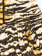 D&G Dolce & Gabbana 2000s Tiger Print Ruched Strapless Mini Dress - S