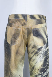 Roberto Cavalli Early 2000s Tiger Print Jeans - W30