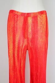 Roberto Cavalli Class 2015 Snake Print Flared Pants – S