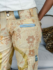 Custo Barcelona 2000s Gold Graphic Cargo Pants