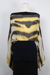 Gianfranco Ferré 2000s Tiger Print Silk Batwing Top – M/L