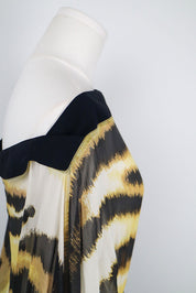 Gianfranco Ferré 2000s Tiger Print Silk Batwing Top – M/L