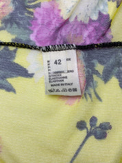 Roberto Cavalli 2000s Yellow Floral Mesh Racerback Tank - S/M