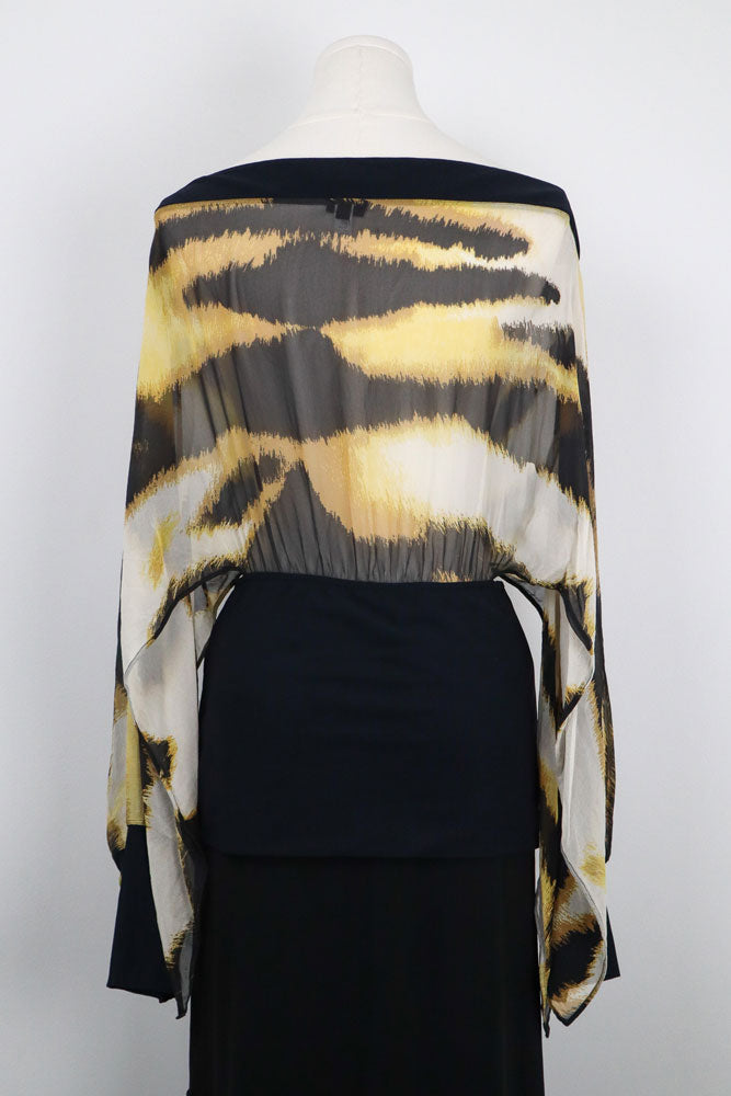 Gianfranco Ferré 2000s Tiger Print Silk Batwing Top – M/L