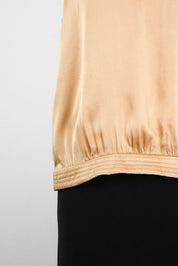 Gianfranco Ferré Studio Silk Gold Halter Top – M/L