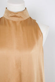 Gianfranco Ferré Studio Silk Gold Halter Top – M/L
