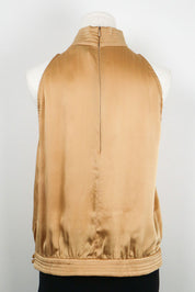 Gianfranco Ferré Studio Silk Gold Halter Top – M/L