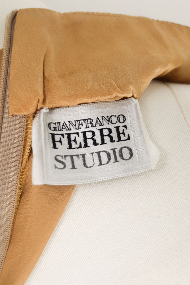 Gianfranco Ferré Studio Silk Gold Halter Top – M/L