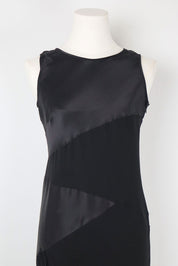 Pianoforte di Max Mara 2000s Black Silk Paneled Maxi Dress – M