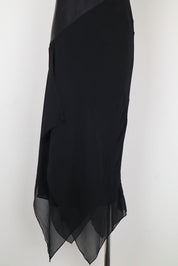 Pianoforte di Max Mara 2000s Black Silk Paneled Maxi Dress – M
