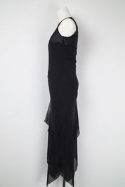 Pianoforte di Max Mara 2000s Black Silk Paneled Maxi Dress – M