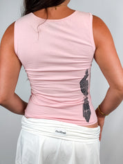 Just Cavalli 2000s Pink Cockatoo Print Tank Top - S/M