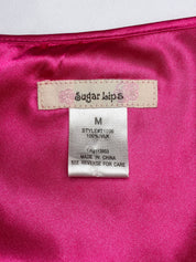 Sugarlips 2000s Pink Beaded Silk Slip Mini Dress - XS/S