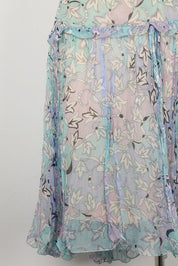 2000s Emilio Pucci Light Blue Silk Flowy Skirt – M/L