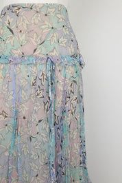 2000s Emilio Pucci Light Blue Silk Flowy Skirt – M/L