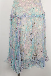 2000s Emilio Pucci Light Blue Silk Flowy Skirt – M/L