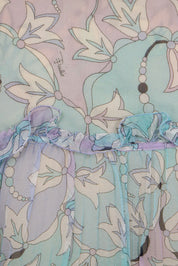 2000s Emilio Pucci Light Blue Silk Flowy Skirt – M/L