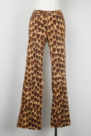 Moschino Jeans 2000s Leopard Heart Print Flare Jeans – W26/27