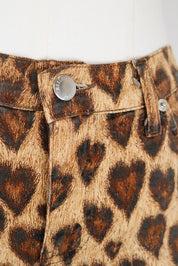 Moschino Jeans 2000s Leopard Heart Print Flare Jeans – W26/27