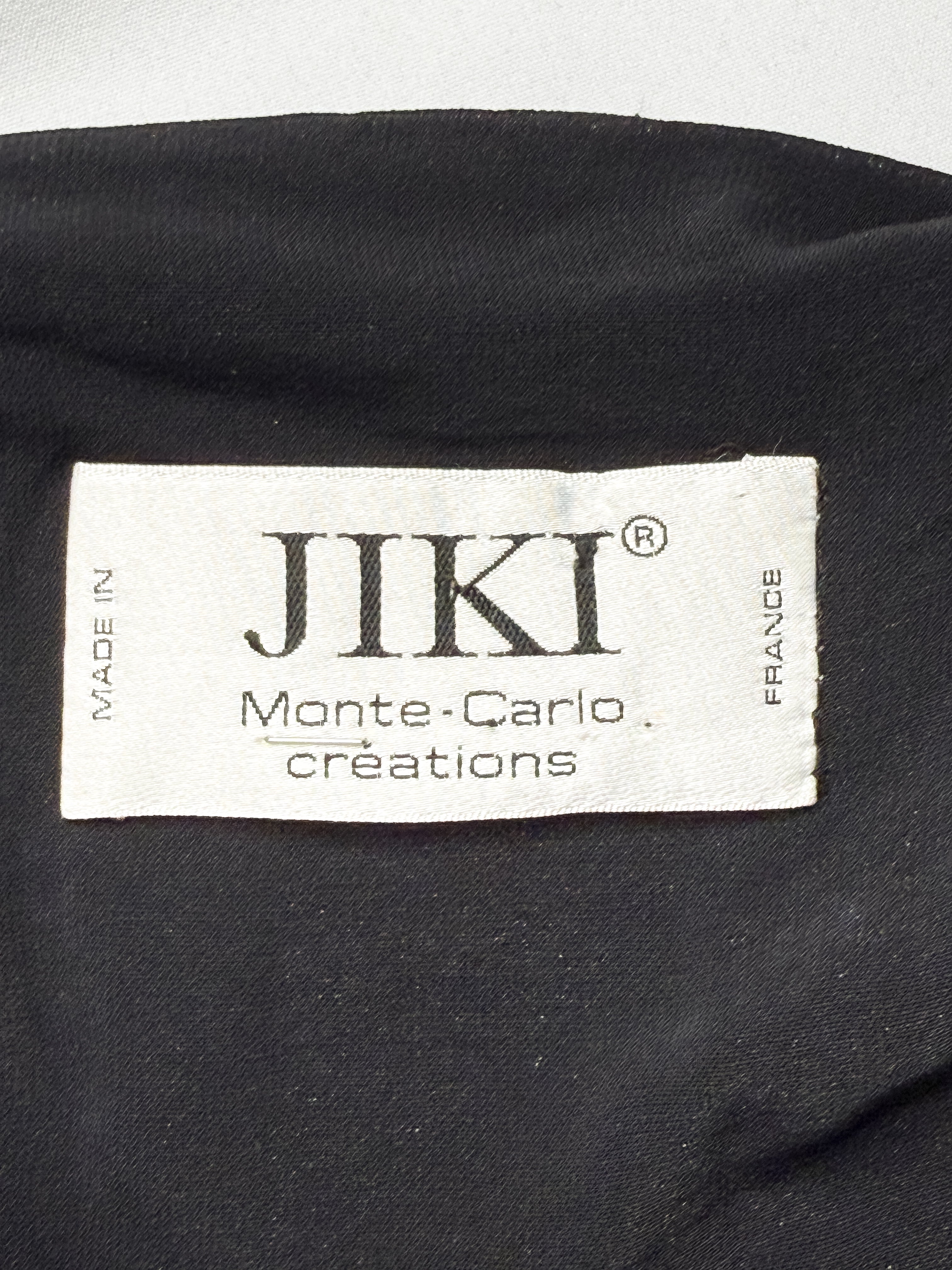 Jiki Monte-Carlo Créations 2000s Black Crystal Cap Sleeve Column Gown - S
