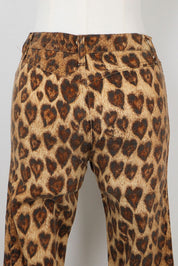 Moschino Jeans 2000s Leopard Heart Print Flare Jeans – W26/27