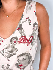D&G Dolce & Gabbana 2000s Pin-Up Glamour Photo Print Tank - M