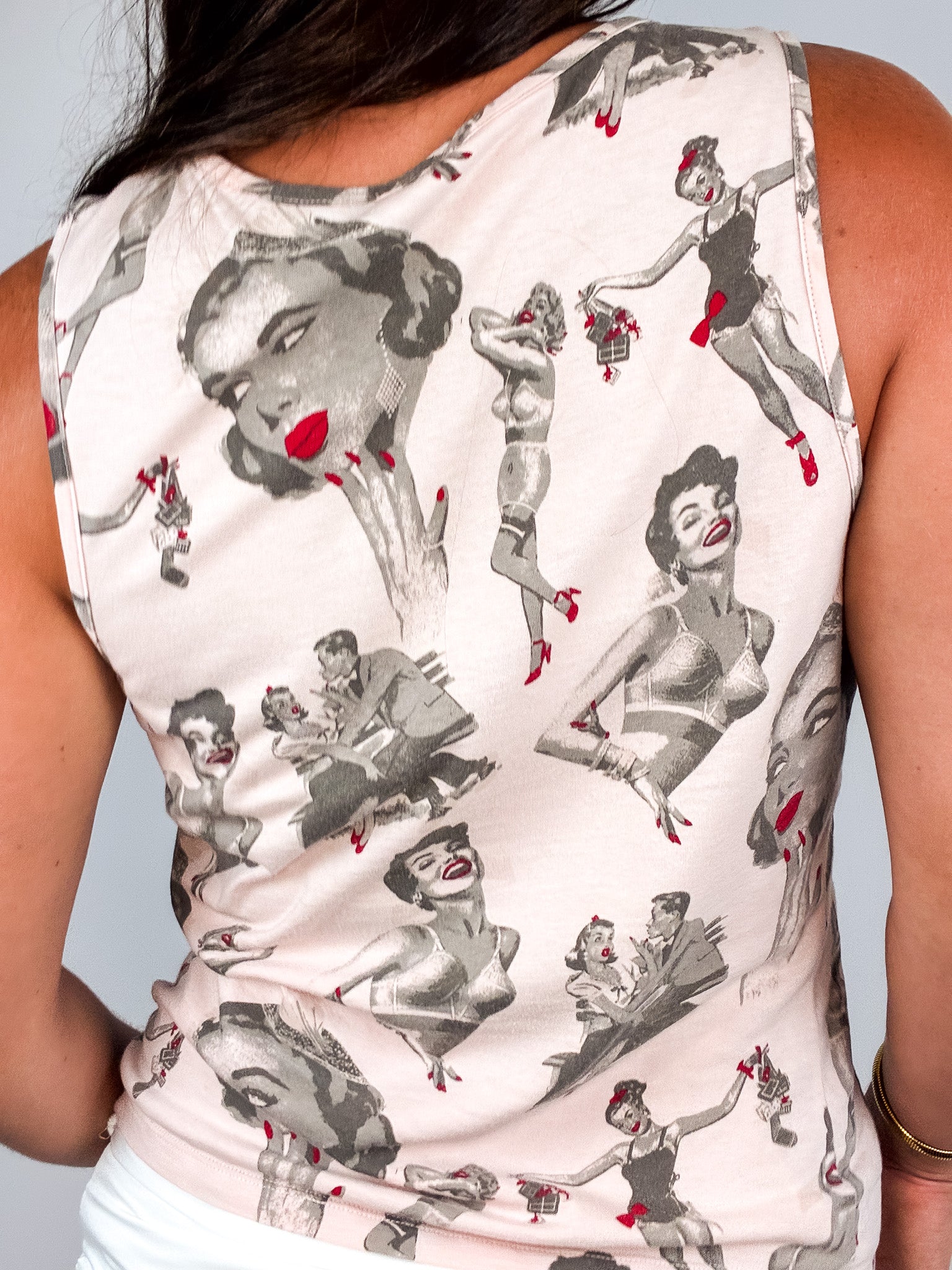 D&G Dolce & Gabbana 2000s Pin-Up Glamour Photo Print Tank - M