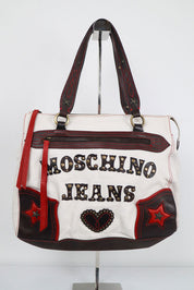 Moschino Jeans Studded Logo Western Tote