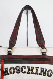 Moschino Jeans Studded Logo Western Tote