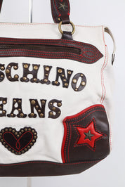 Moschino Jeans Studded Logo Western Tote