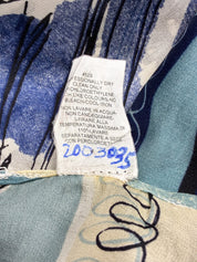 Jean Paul Gaultier 2000s Blue Scarf-Print Wide-Leg Trousers - S/M