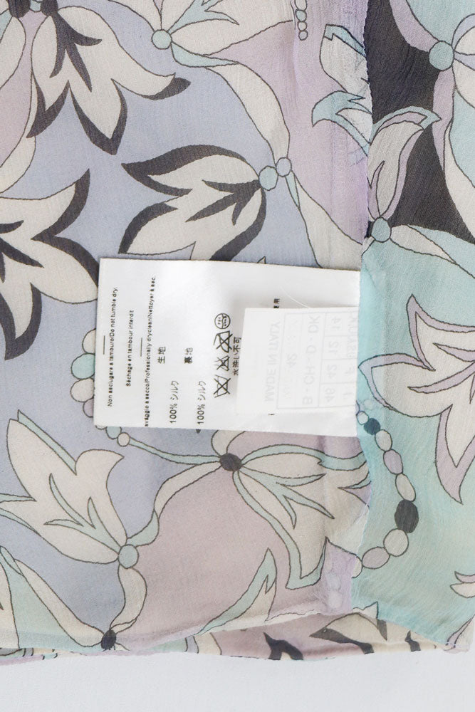 2000s Emilio Pucci Light Blue Silk Flowy Skirt – M/L