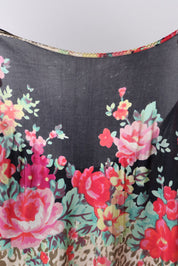 Blumarine 2000s Floral Leopard Print Ruffle Hem Dress – M-XL