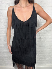 Sinequanone 2000s Black Fringe Flapper Dress