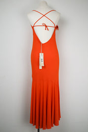Class Roberto Cavalli Orange Sequin Midi Dress – M