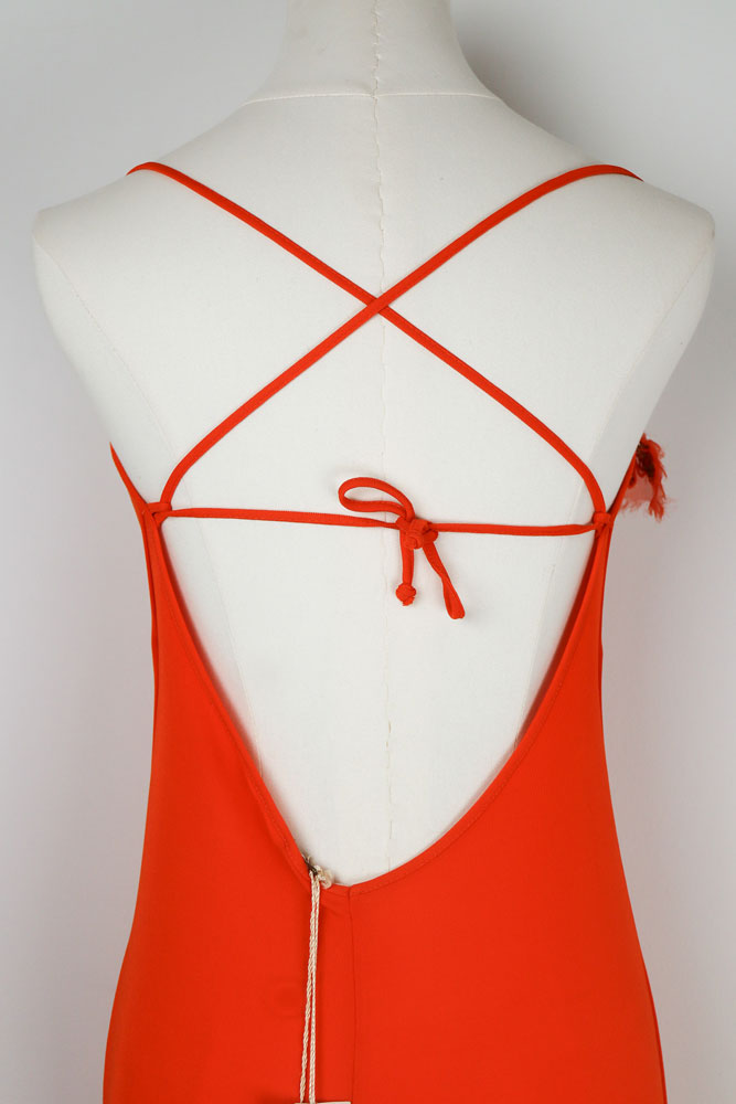 Class Roberto Cavalli Orange Sequin Midi Dress – M