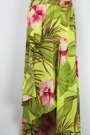Gai Mattiolo 2000s Tropical Print Strapless Dress and Shawl – S