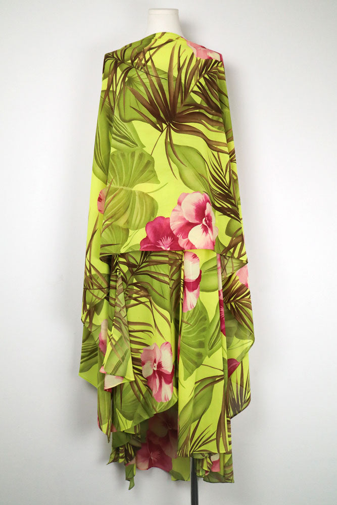 Gai Mattiolo 2000s Tropical Print Strapless Dress and Shawl – S