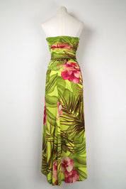 Gai Mattiolo 2000s Tropical Print Strapless Dress and Shawl – S