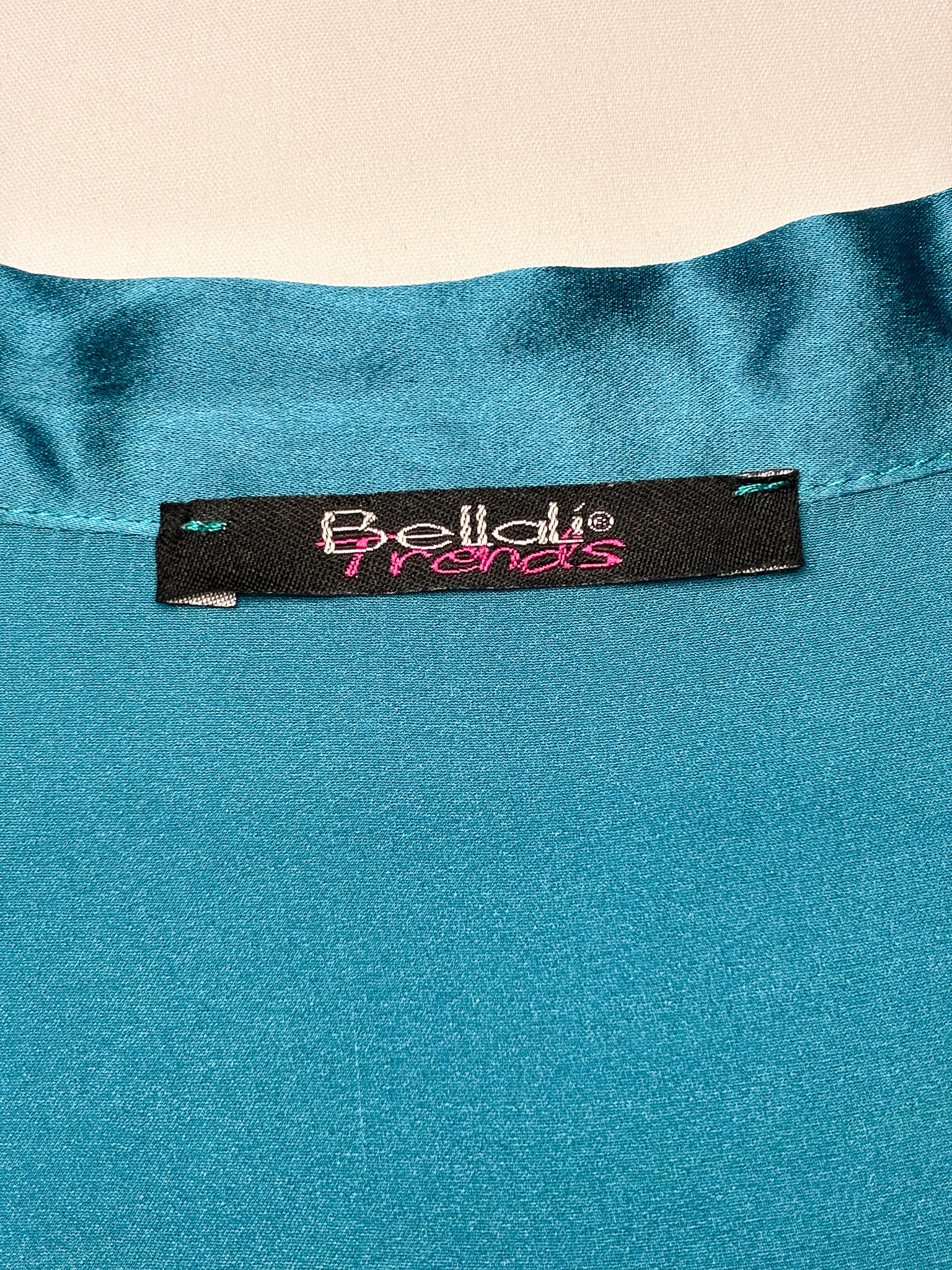 2000s Teal Silk Tie-Neck Dress - S/M