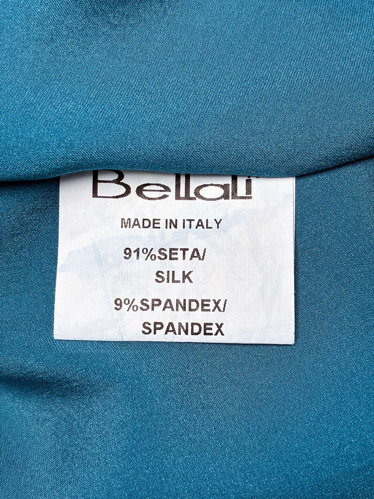 2000s Teal Silk Tie-Neck Dress - S/M
