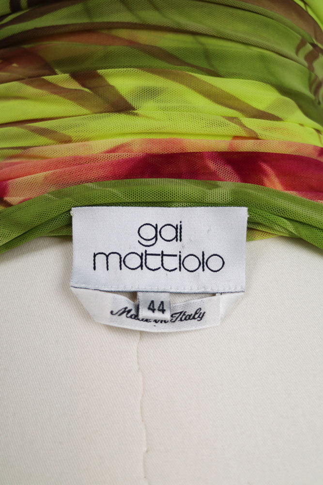 Gai Mattiolo 2000s Tropical Print Strapless Dress and Shawl – S
