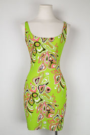 Emilio Pucci Green Abstract Print Mini Dress – XS
