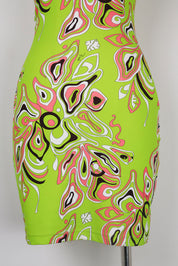 Emilio Pucci Green Abstract Print Mini Dress – XS