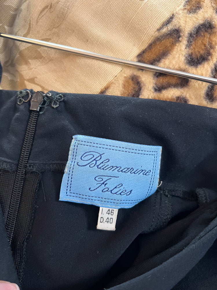 Blumarine Folies 2000s Black Mini Dress with Ruffled Hem