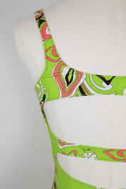 Emilio Pucci Green Abstract Print Mini Dress – XS
