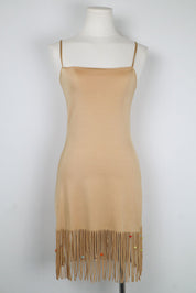 Dolce & Gabbana Beachwear Tan Fringe Dress – As Is – S/M