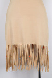 Dolce & Gabbana Beachwear Tan Fringe Dress – As Is – S/M
